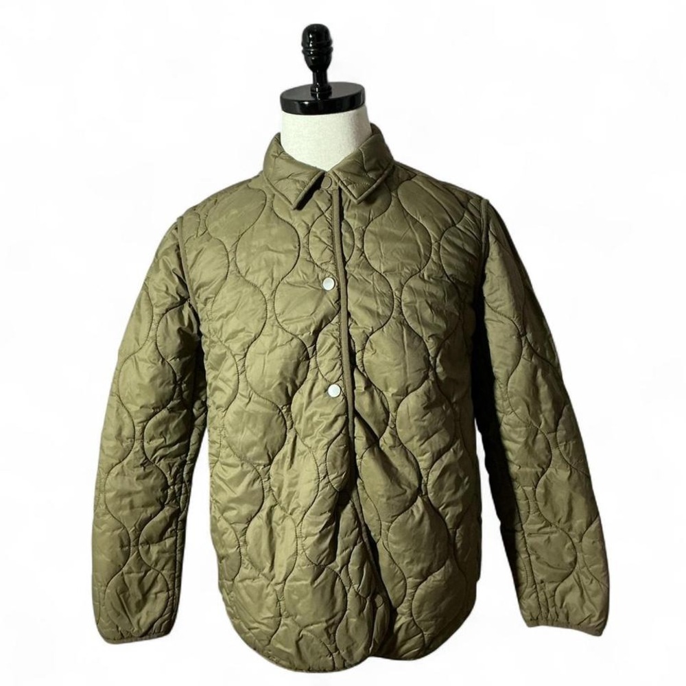Dylan Los Angeles Quilted Puffer Button Up Jacket Brown XS FLAW